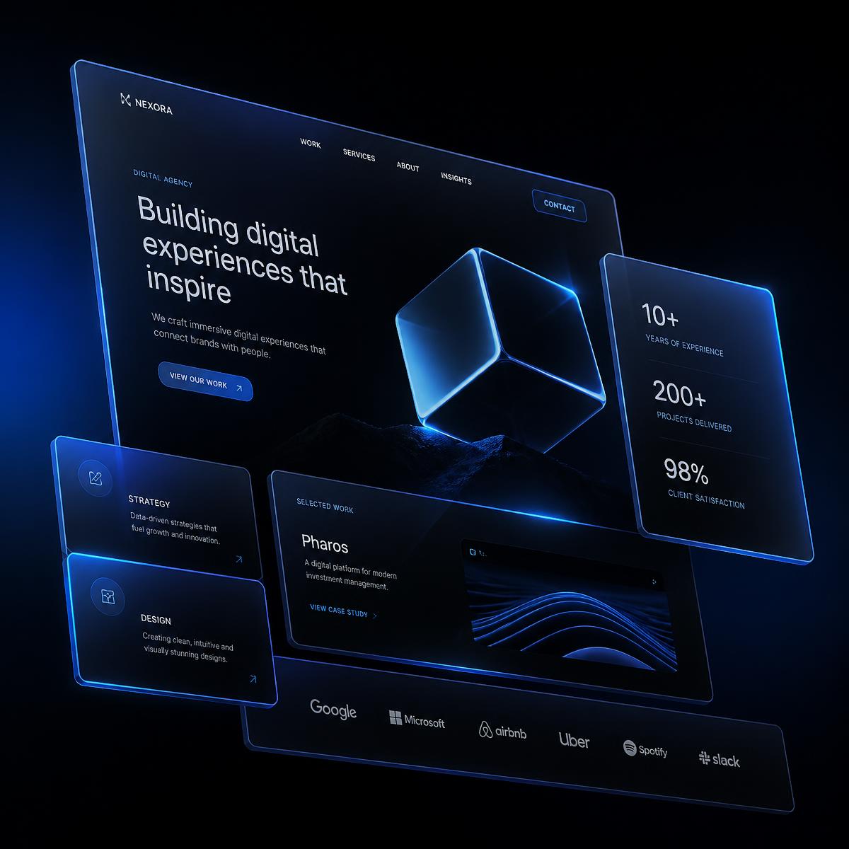 Abstract preview of a modern website design layout